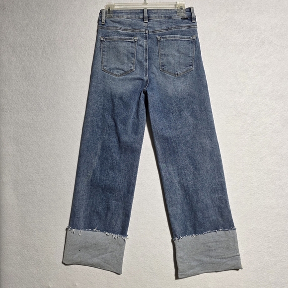 RISEN LARGE CUFF WIDE LEG HIGH RISE JEANS SZ 5/27 - Picture 11 of 15